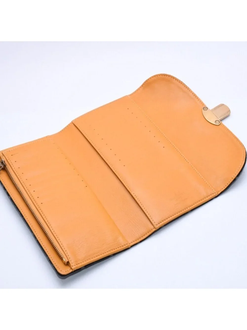 Louis Vuitton Monogram Denim Portefeuille Amelia Trifold Wallet Black Yellow